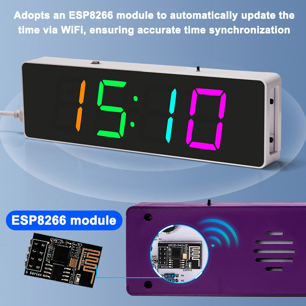 ESP8266 IoT Colorful WiFi Cloc - огляд і ціна Diy Home Electronics Projects