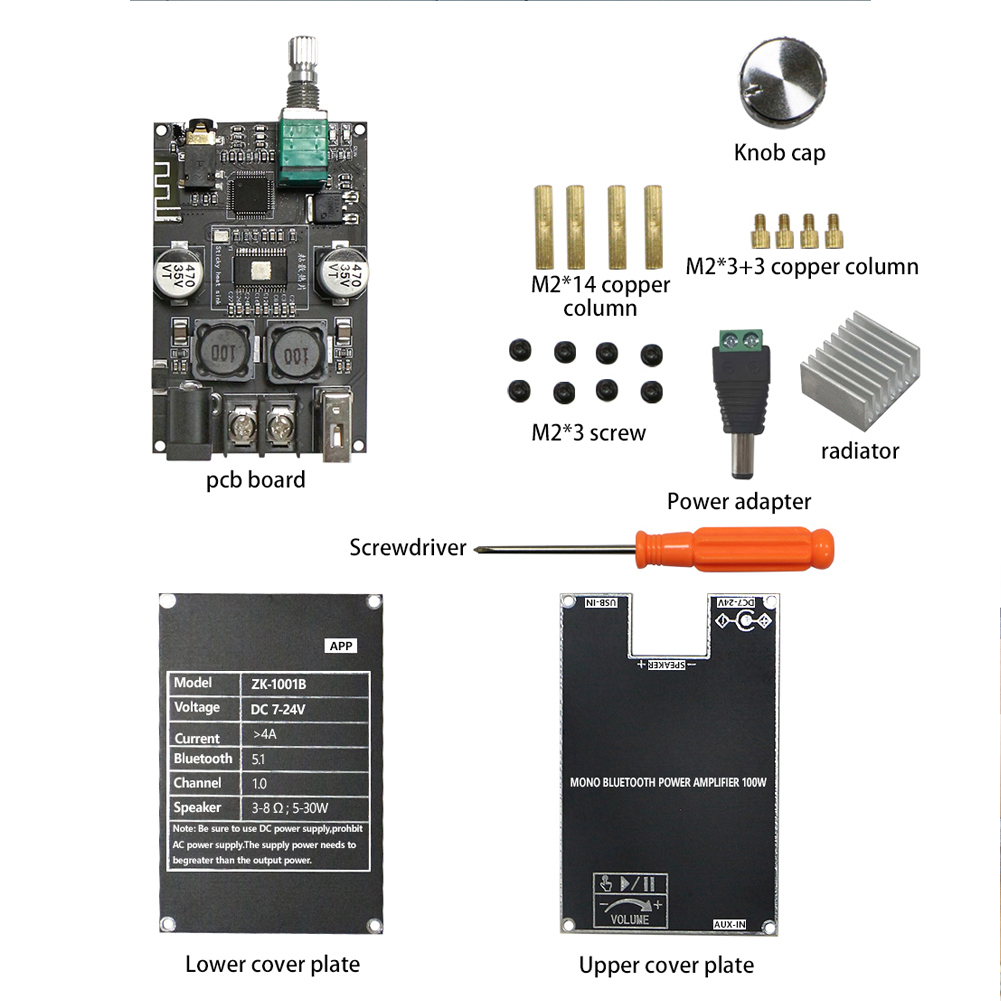ZK-1001B Mono 100W BT Audio Po - огляд і ціна Diy Electronics Store